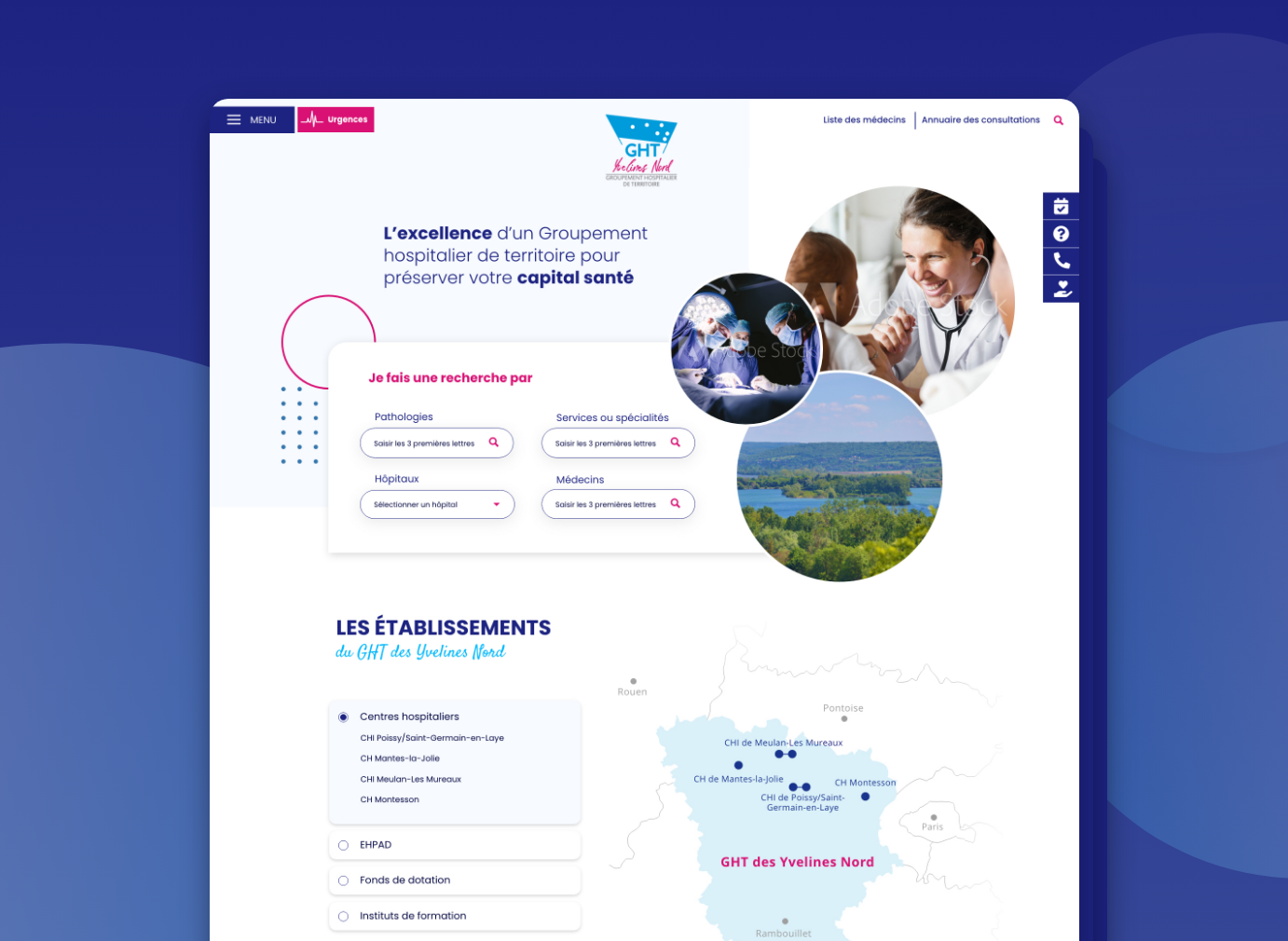 Page d'accueil GHT Yvelines Nord